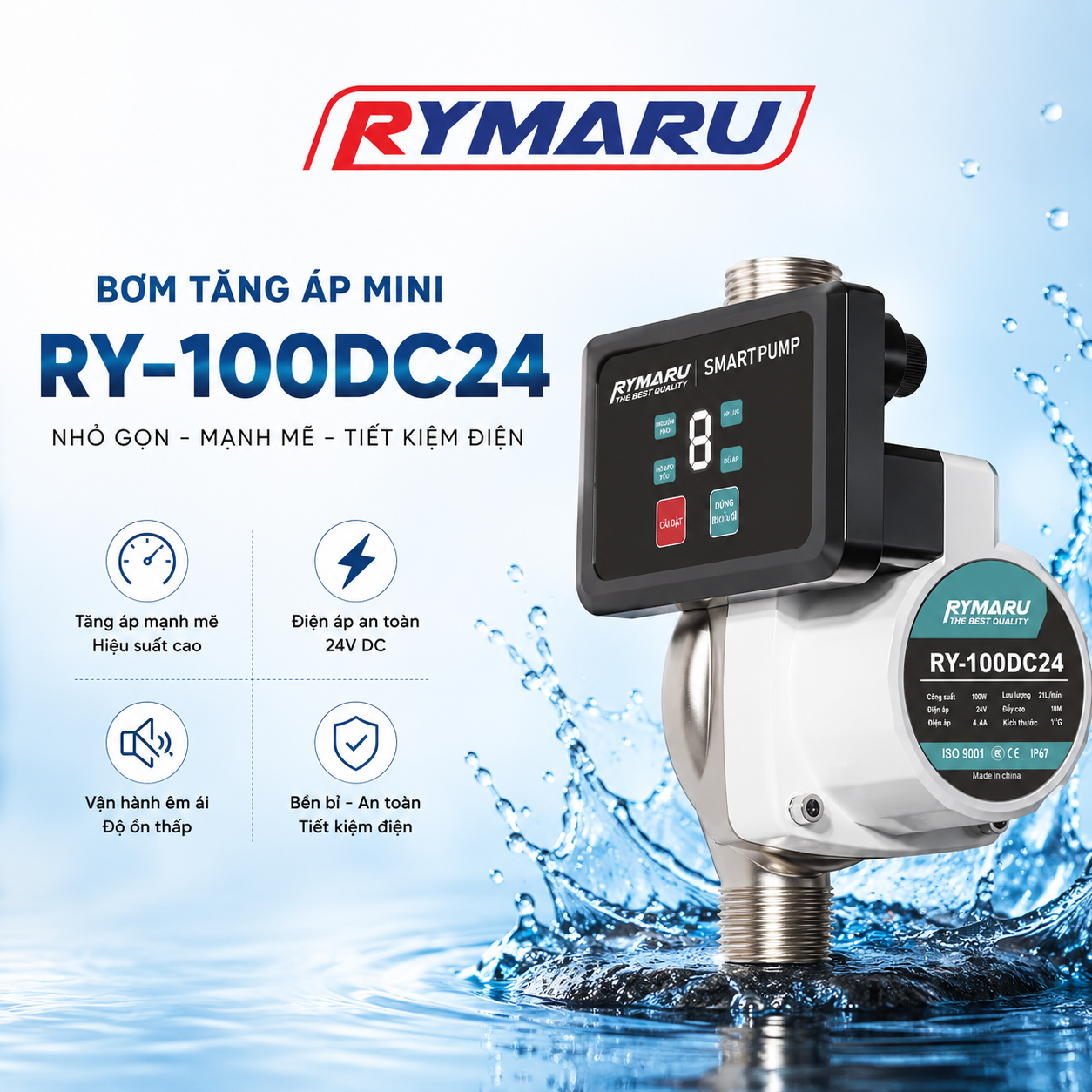 Máy bơm tăng áp RY-100DC24