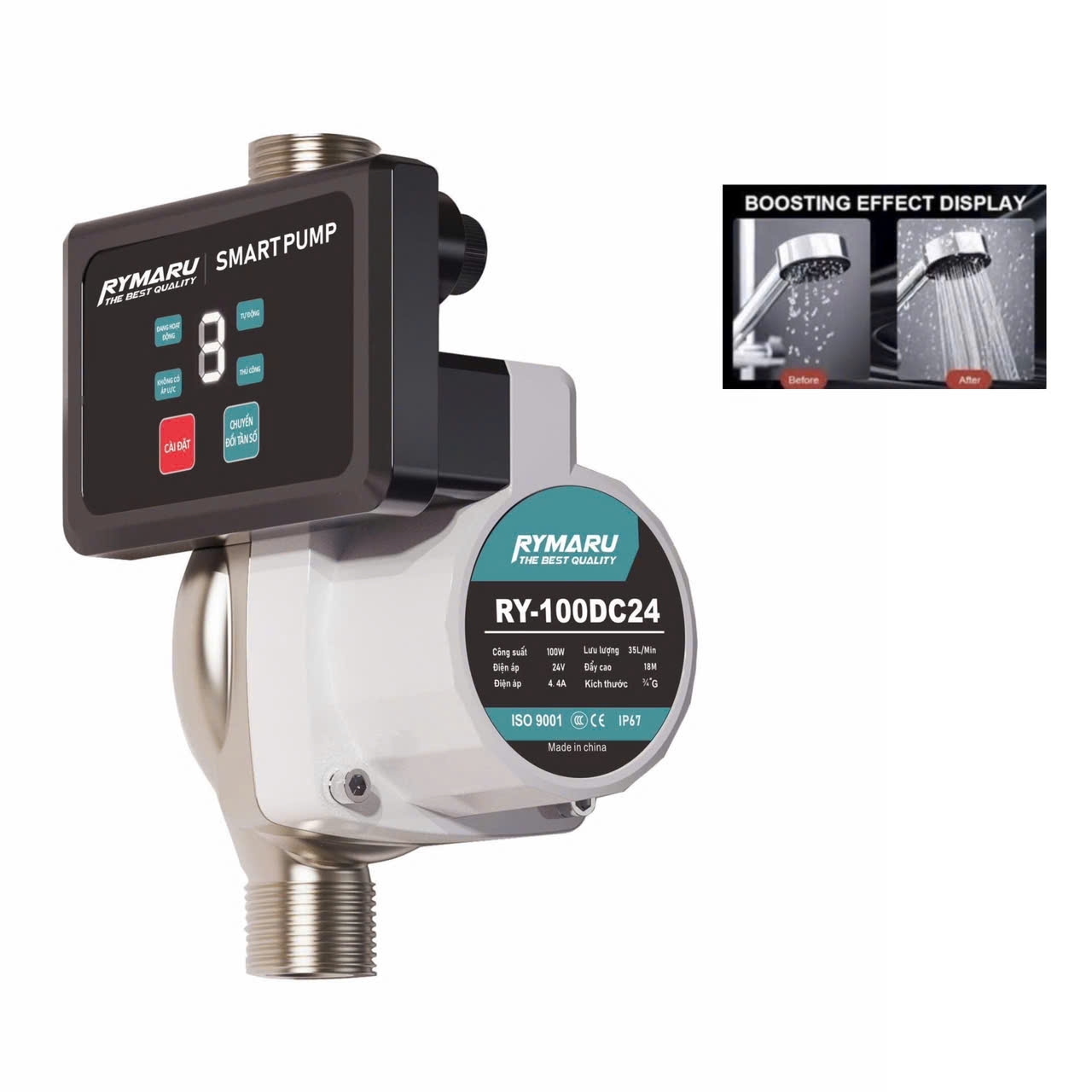 Máy bơm tăng áp mini 24V Rymaru RY-100DC24 - Ảnh 5