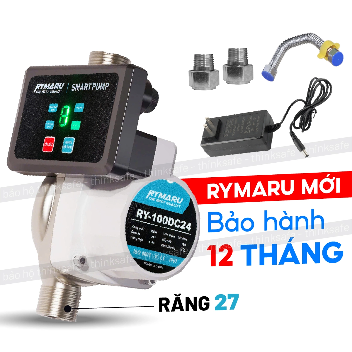 Máy bơm tăng áp mini 24V Rymaru RY-100DC24 - Ảnh 2
