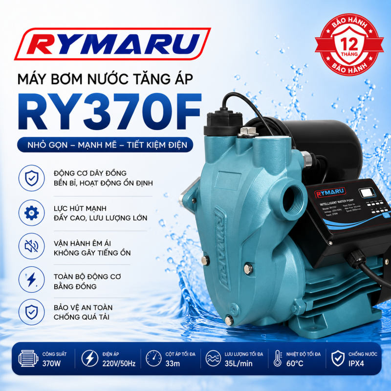Máy bơm tăng áp Rymaru RY370