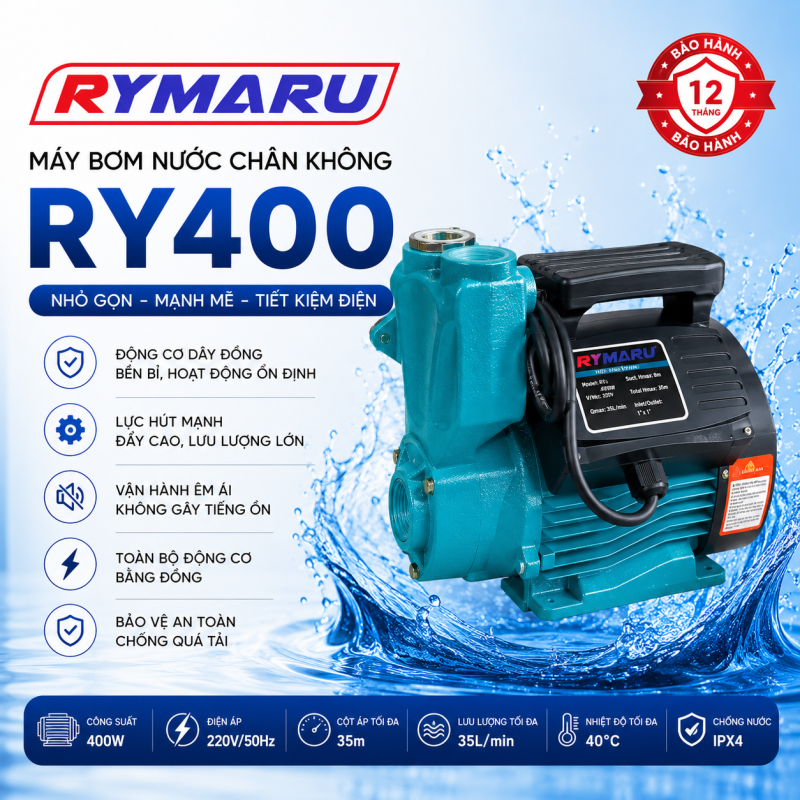 Máy bơm tăng áp Rymaru RY400